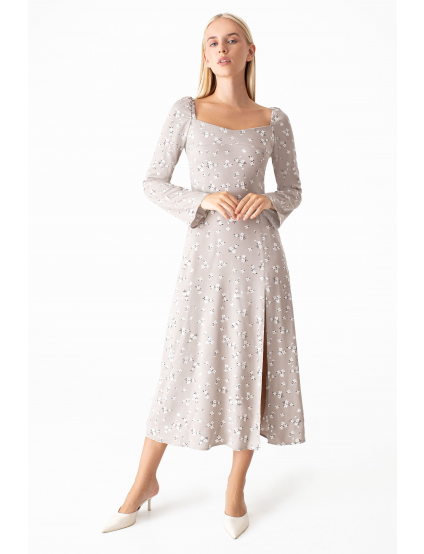 Картинка Сукня міді біла з принтом 